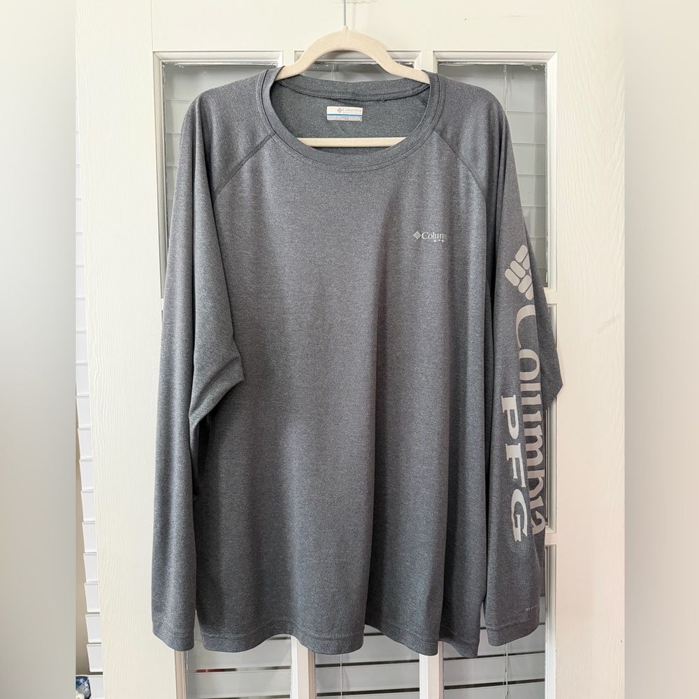 Columbia PFG Men’s XXL Gray Terminal Tackle Long Sleeve Rashguard Shirt